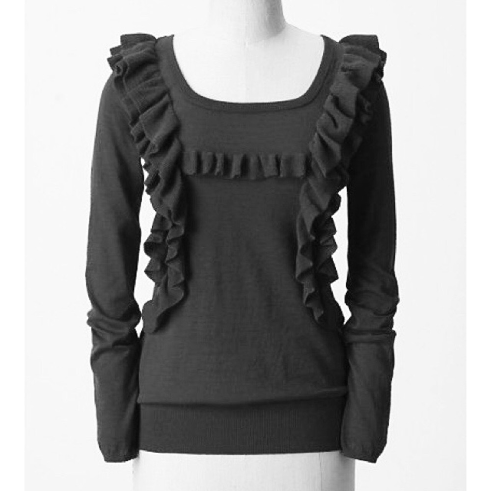 🌼 Anthropologie Moth Ruffle Sweater